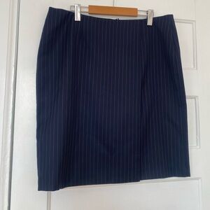 Brooks Brothers navy blue wool pinstripe skirt